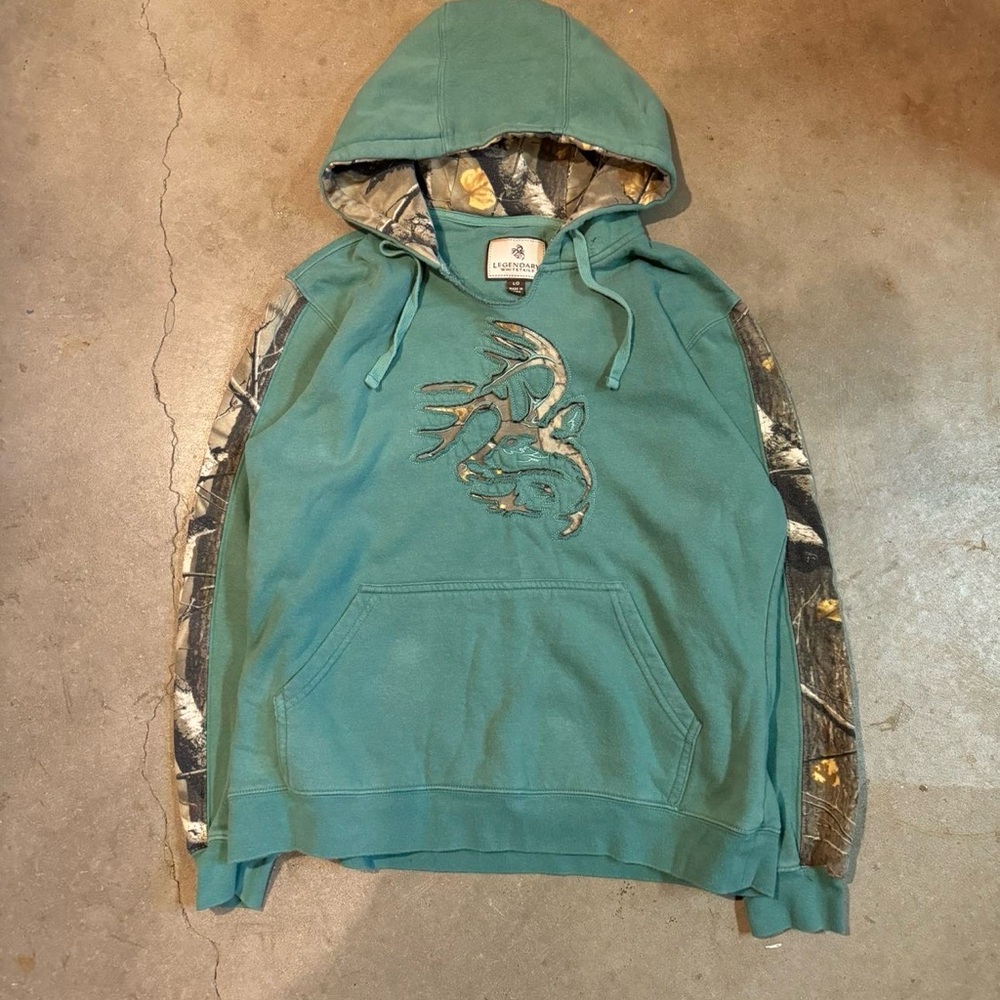 Teal Hoodie with Camo Accents